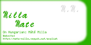 milla mate business card