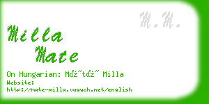 milla mate business card